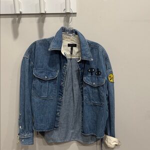 rag & bone Blue Denim Jacket with Patches